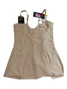 Maidenform Firm Control Wear Your Own Bra Torsette Medium NWT Lace Tank Nude
